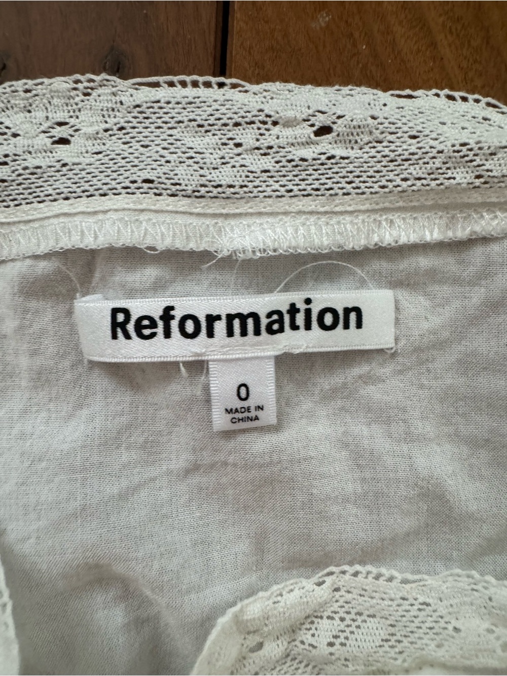 Reformation White Lace-Trim Square Neck Cami - Picture 2 of 5